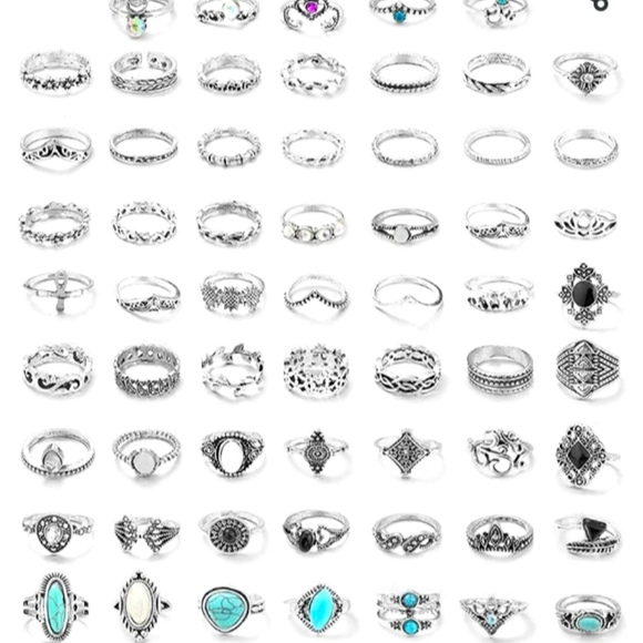 Turquoise & Opal Stackable Knuckle Rings 60 pieces NWT - Picture 2 of 5